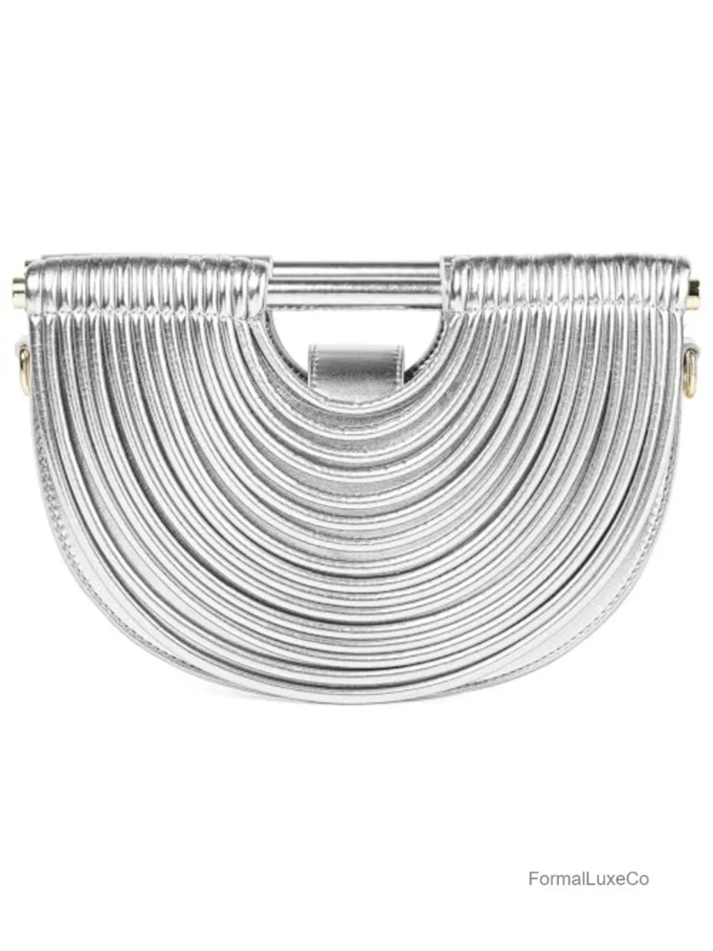 Handwoven PU Leather Evening Clutch Crossbody Bag with Detachable Shoulder Strap